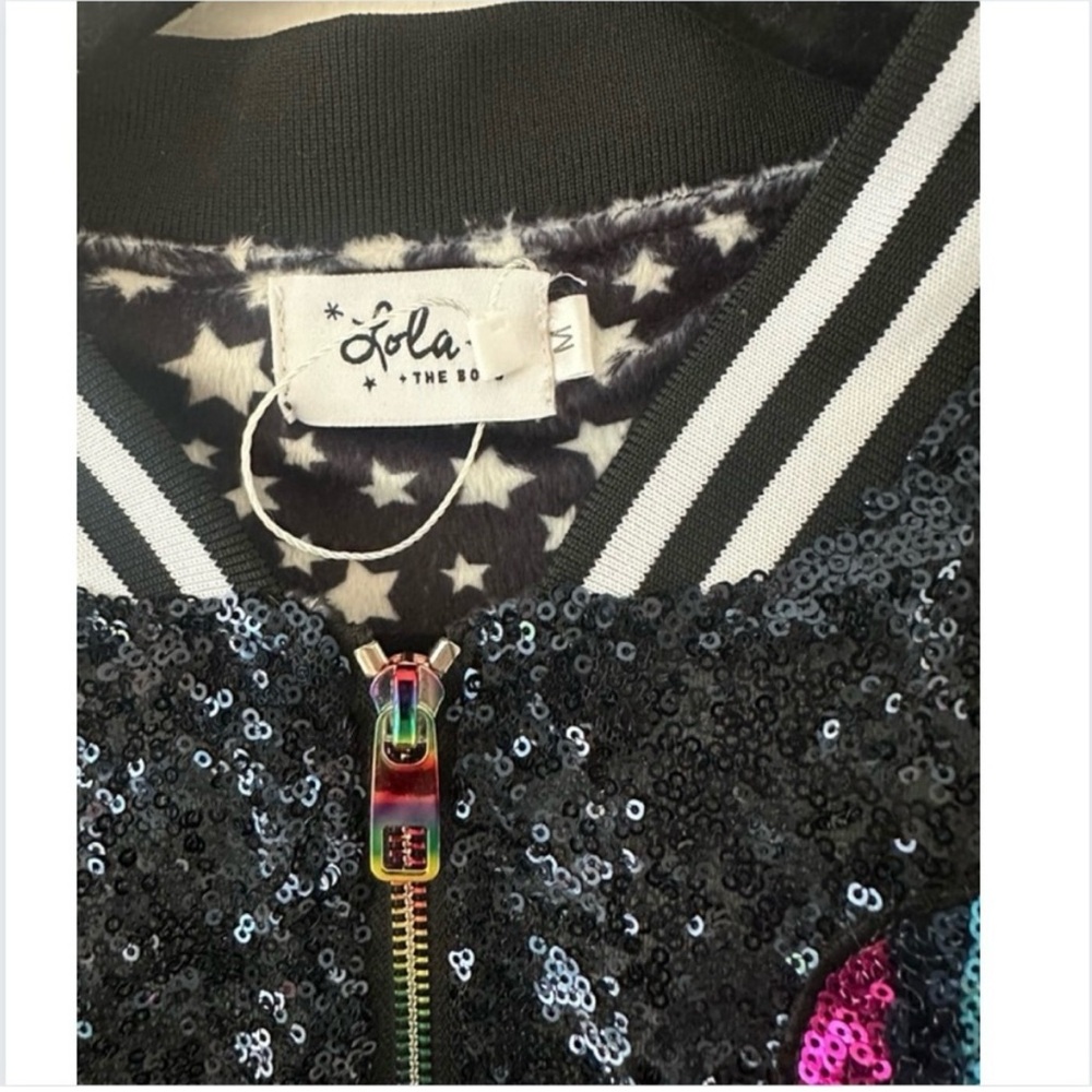 Lola + The Boys Taylor Swift Eras Tour Sequin Bomber Jacket NWOT Women’s Size M - Picture 5 of 6